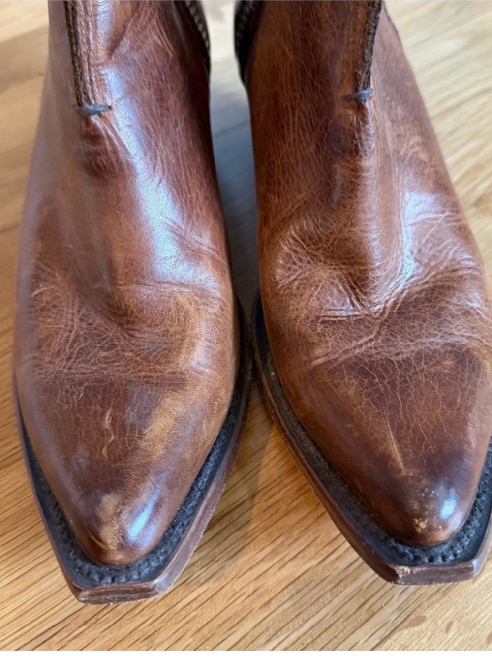 Frye sacha moto Leather Western Ankle Booties – Size 6 - Picture 2 of 6